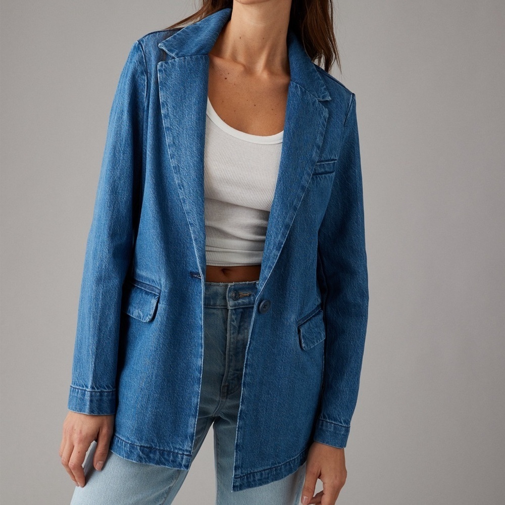 American Eagle Oversized Denim Blazer size XXS